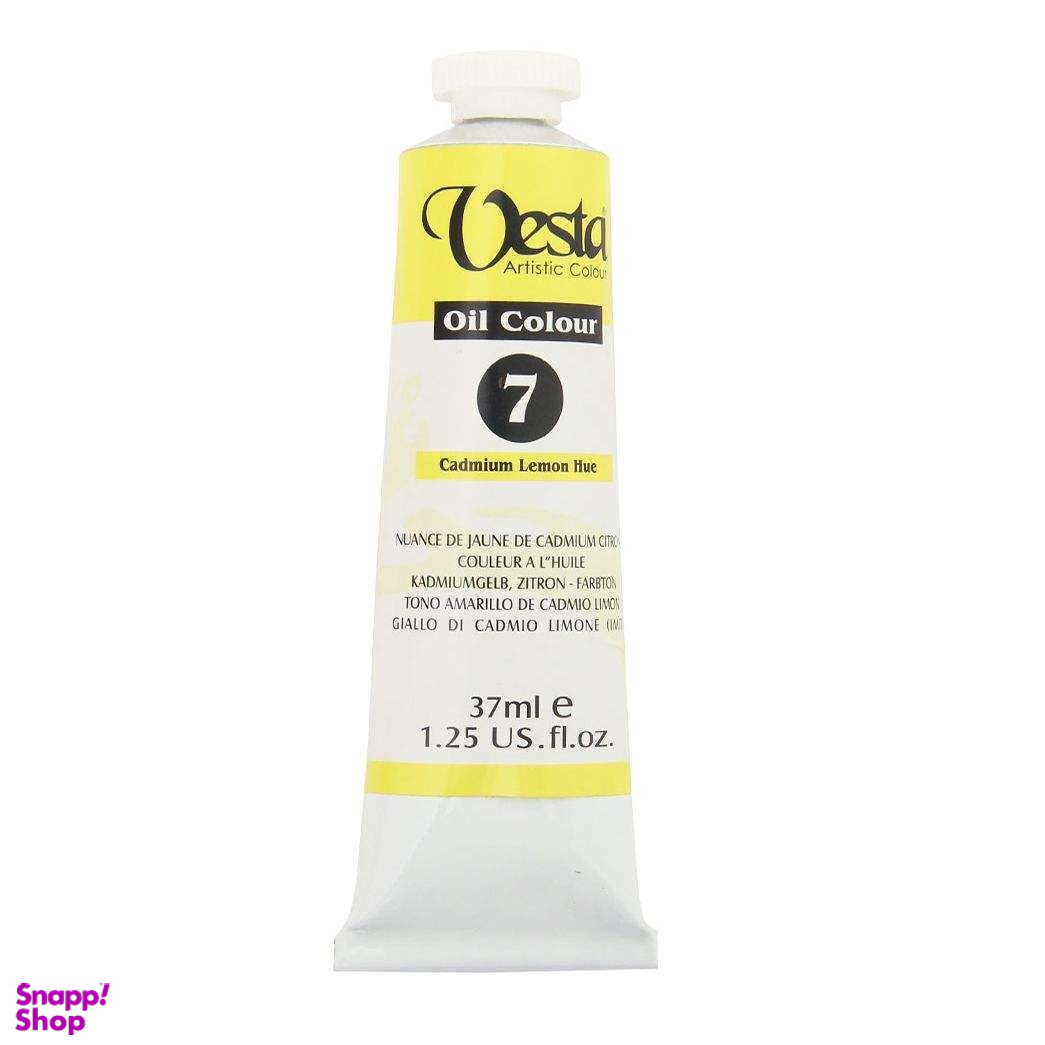 رنگ روغن وستا (Vesta) مدل Cadmium Lemon Hue 7 حجم 37 میلی لیتر