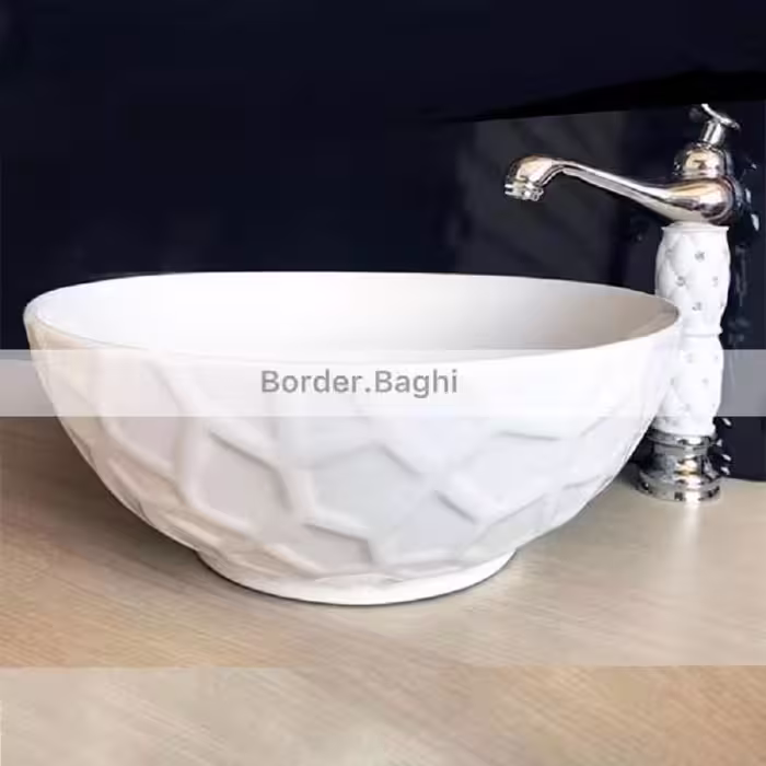 کاسه روشویی مدل سفید کنگره ای