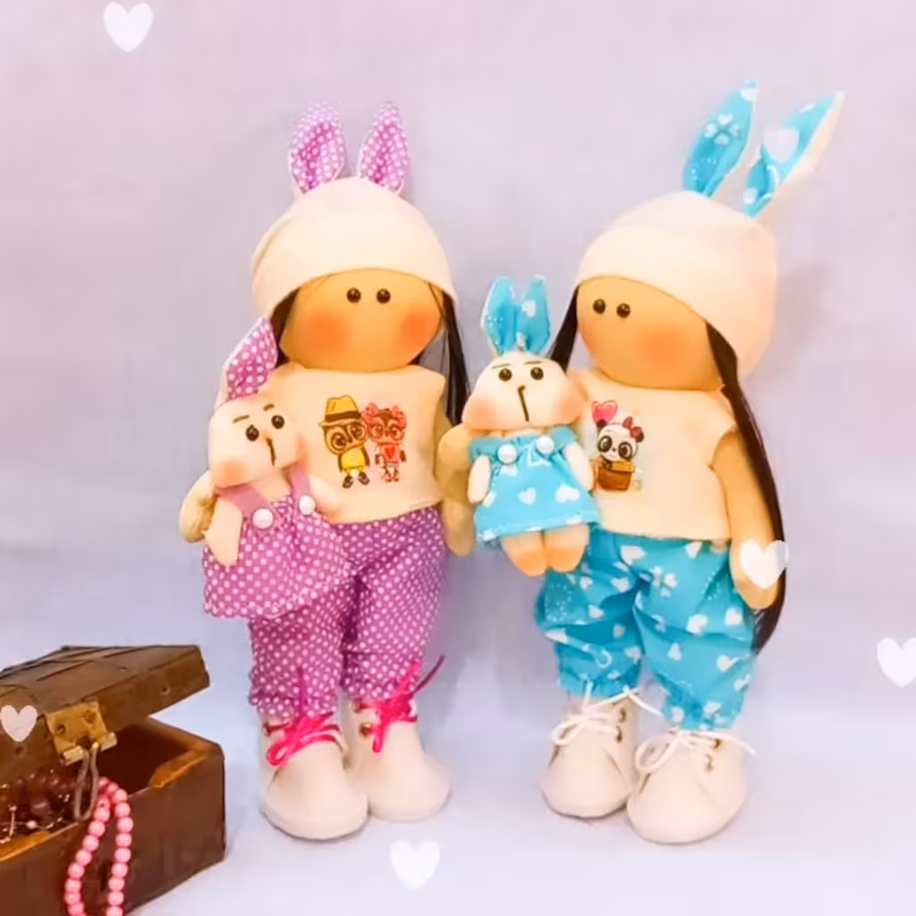 عروسک همراه خرگوش پک 2 تایی