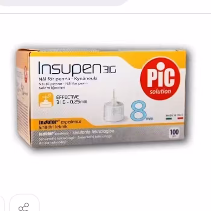 سر سوزن انسولین پیک 8 میل 100 عددی 
