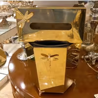 سطل و جا دستمال کاغذی بسیار شیک مناسب برای جهیزیه ،طرح سنجاقک ،دومدل گرد و شش ضلعی