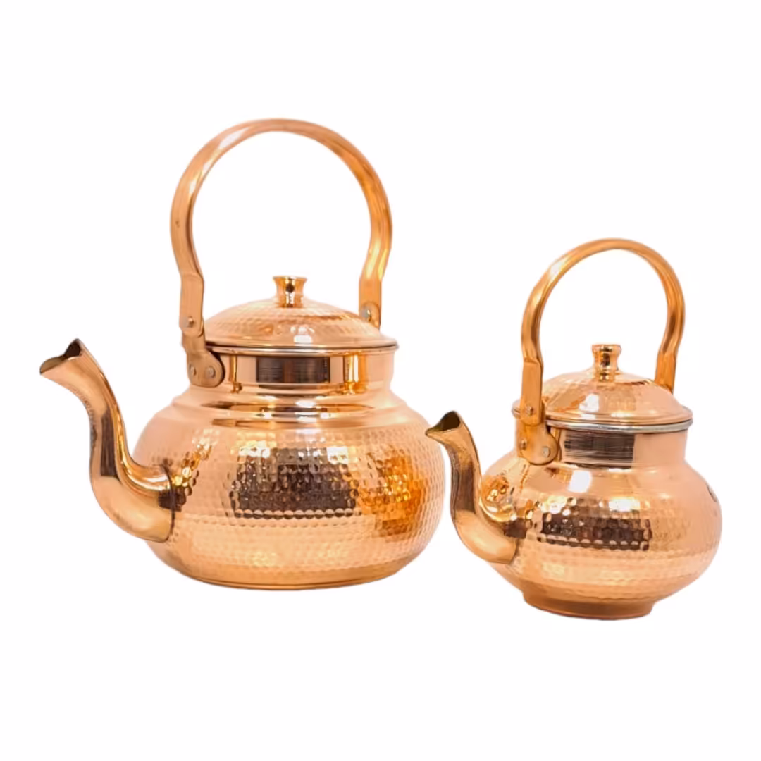 کتری قوری مسی دو لیتری دسته مسی کد 1024