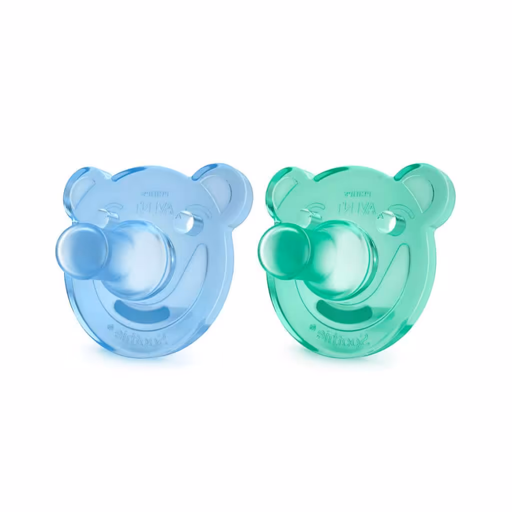 پستانک تمام سیلیکونی خرسی بالای 3 ماه فیلیپس اونت - آبی