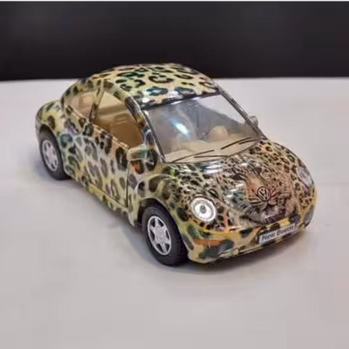 ماکت ماشین کلکسیونی فولکس واگن بیتل با نقاشی پلنگ مقیاس 1.32