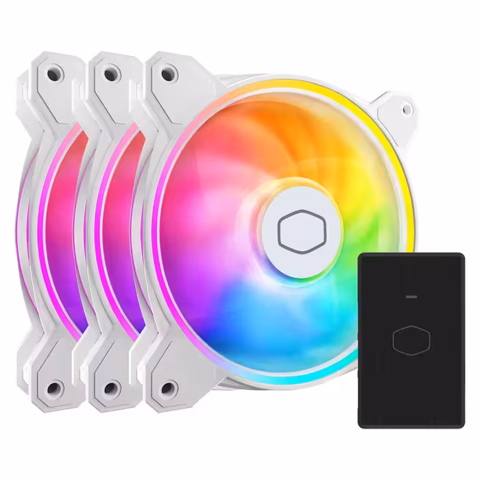 فن کیس کولر مستر MASTERFAN MF120 WHITE HALO 3IN1