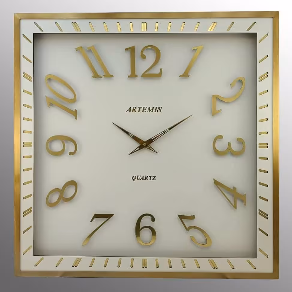 ساعت فلزی مربع خاص(بزرگ)(رنگبندی صفحه و قاب)