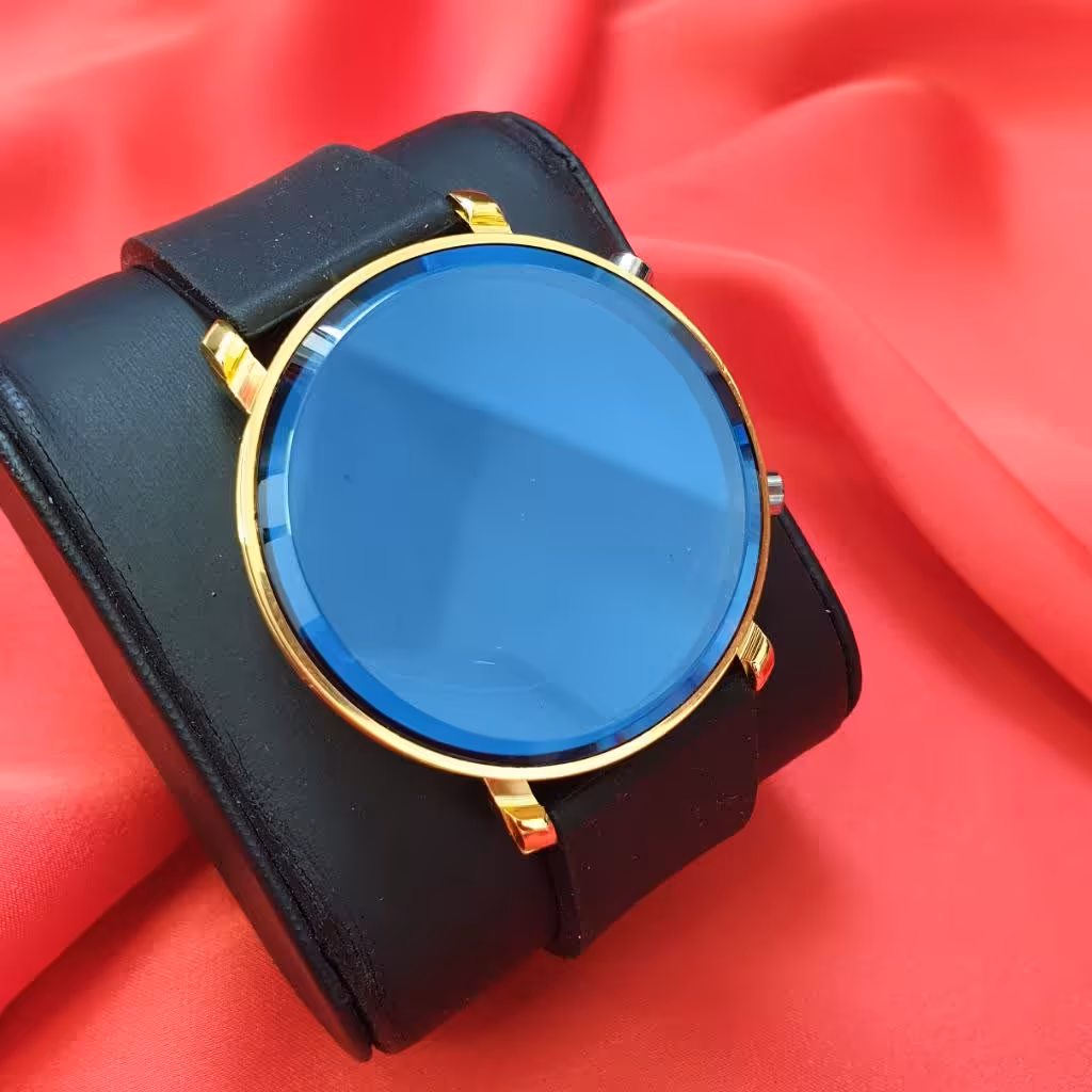 ساعت مچی نمایش دیجیتالی ال ای دی فلزی صفحه آبی LED 