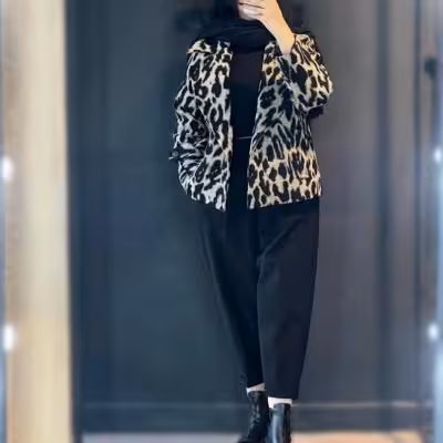 مانتو اسپرت زنانه کتان مدل پلنگی