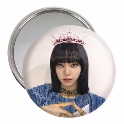 آینه جیبی خندالو مدل لیسا بلک پینک Black Pink کد 14339