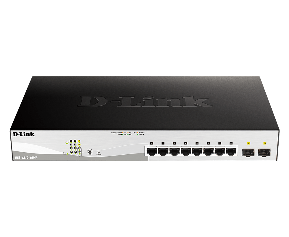 سوئیچ شبکه 10 پورت POE گیگابیت مدیریتی دی لینک مدل DGS-1210-10MP