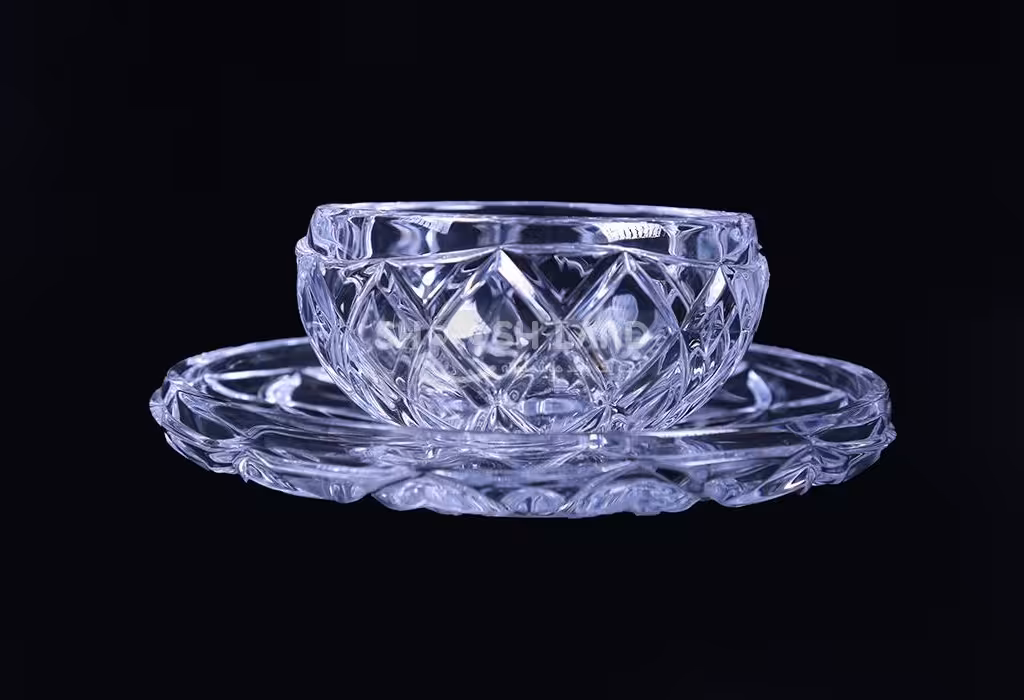 پیاله و پیش دستی کریستال کارول