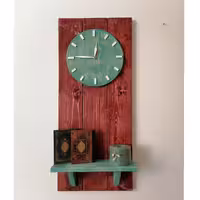 ساعت  دیواری چوبی دستساز دکوراتیو،  موتور آرام گرد