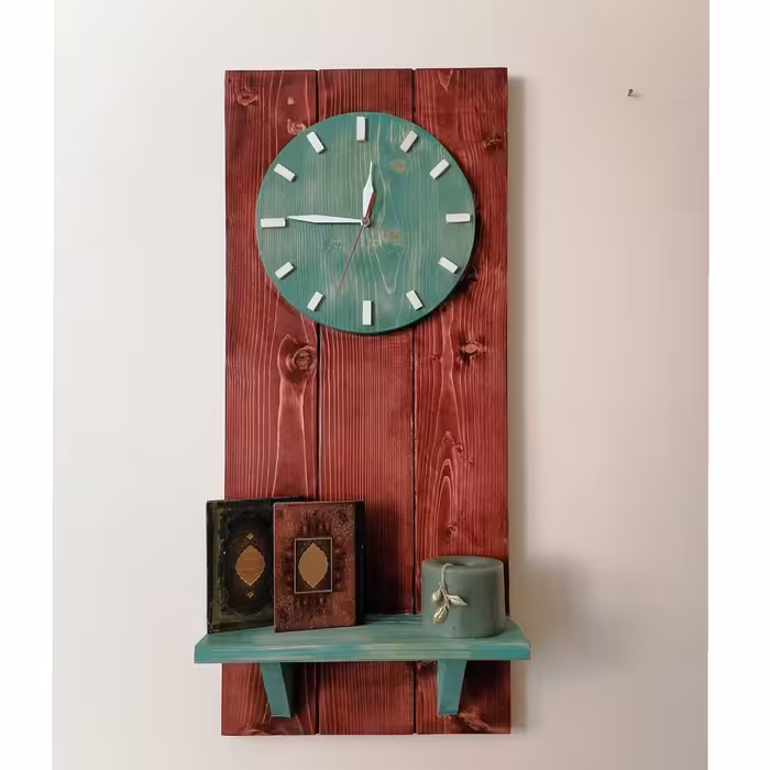 ساعت  دیواری چوبی دستساز دکوراتیو،  موتور آرام گرد