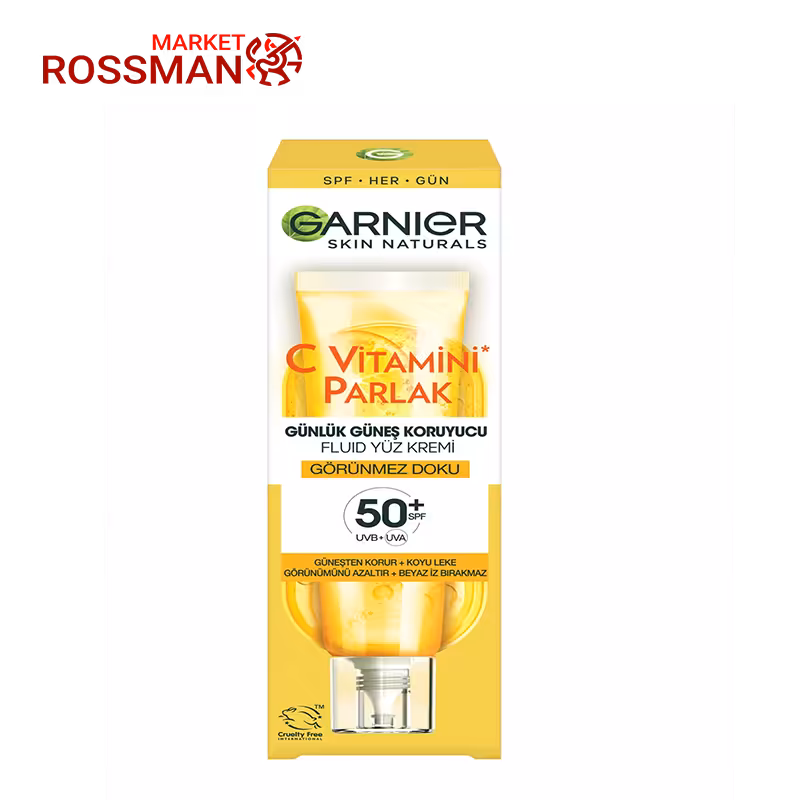 کرم ضدآفتاب بی‌رنگ گارنیر GARNIER مدل Vitamin C SPF50 حجم 40میلی لیتر