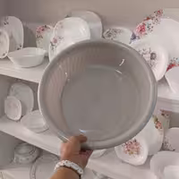 لگن پلاستیکی طرح مونت در دورنگ سفید و طوسی تهیه شده از مواد نو مناسب برای شستوشومدل 4000