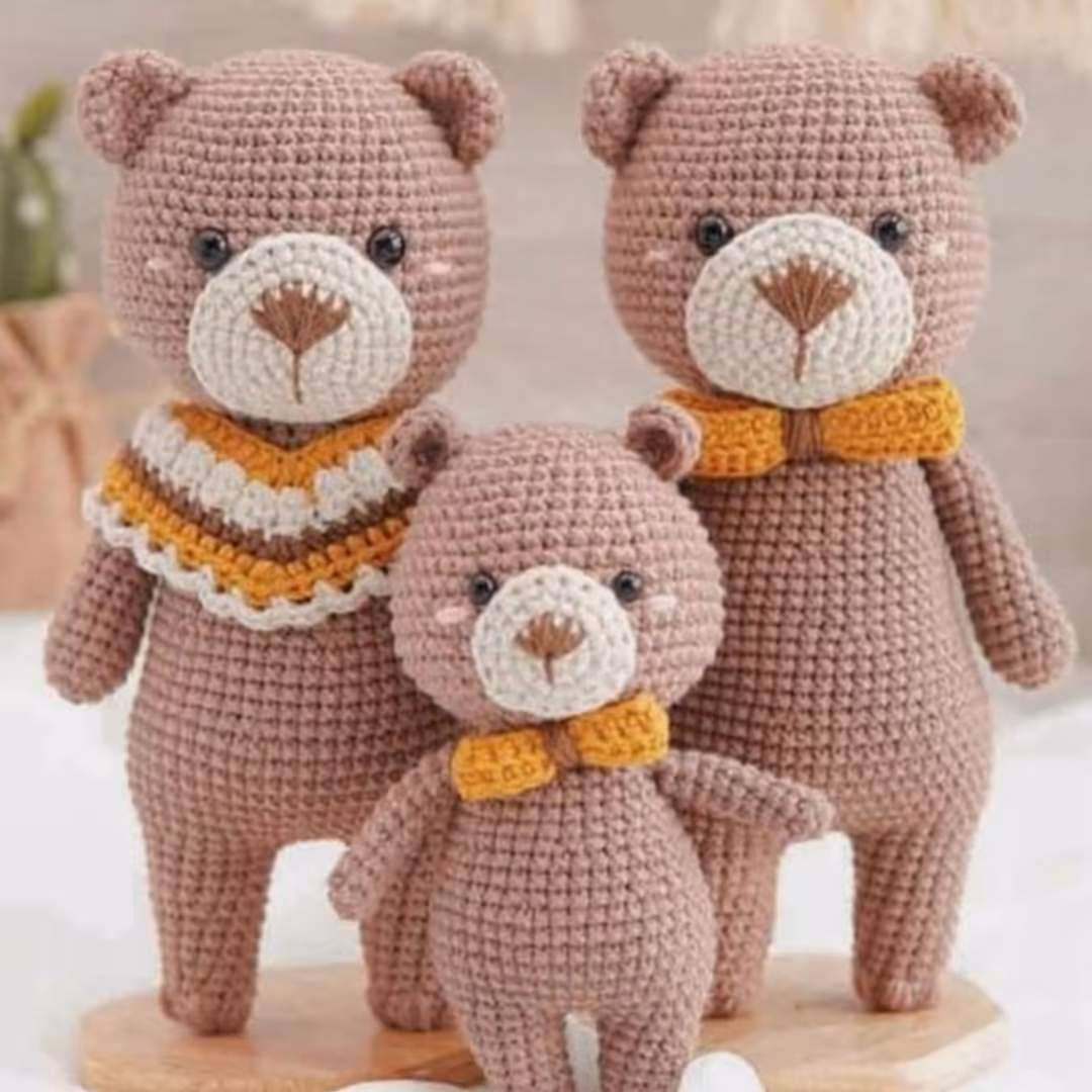 عروسک بافتنی ست خانواده خرسی عروسک خرس عروسک دستبافت دست بافت