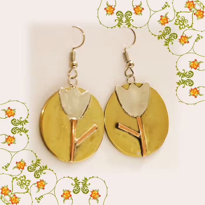 گوشواره تلفیقی گل لاله