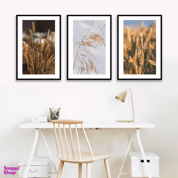 تابلو بکلیت مدل طرح مزرعه گندم زار B-1009 مجموعه 3 عددی