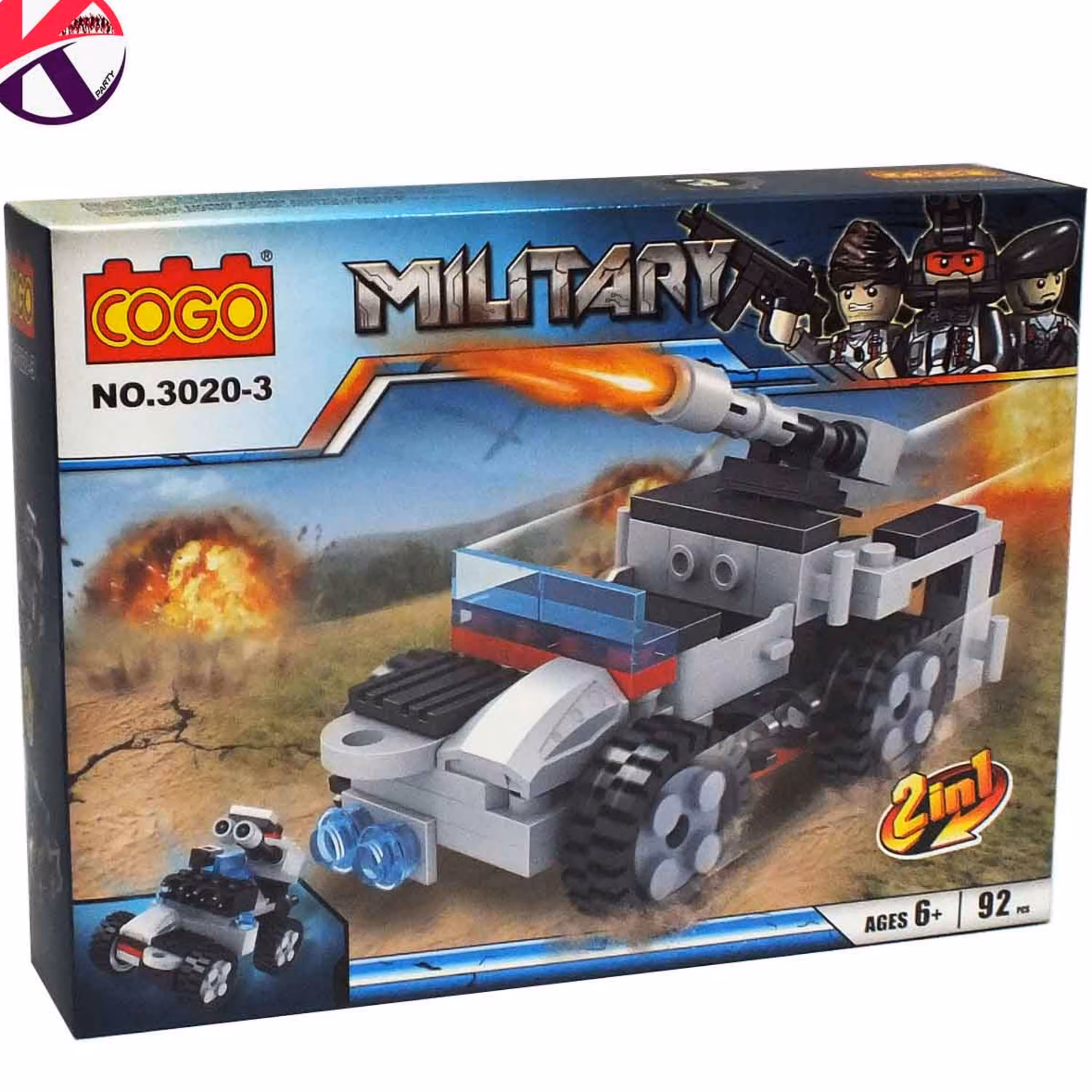 لگو جیپ جنگی موشک انداز 1در2 COGO 3020-3-704- تعداد قطعه 92