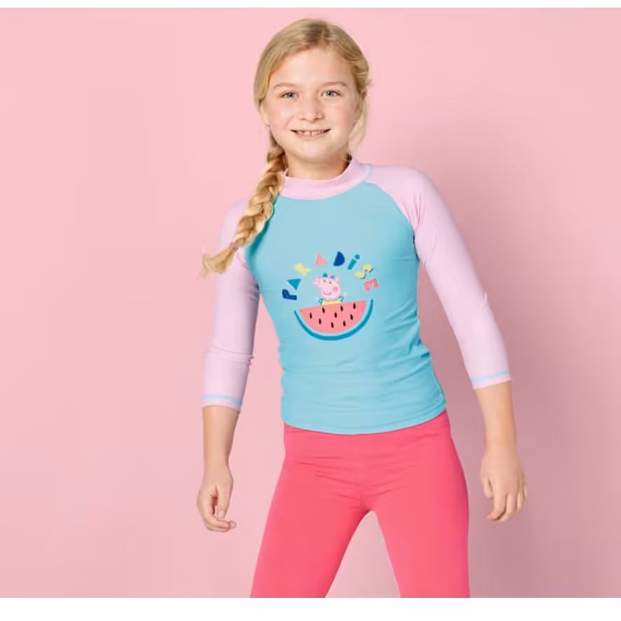 مایو پوشیده (بلوز مایو) دخترانه برند Emoji آلمان ضد UV پپاپیگ مناسب8 تا 10 سال