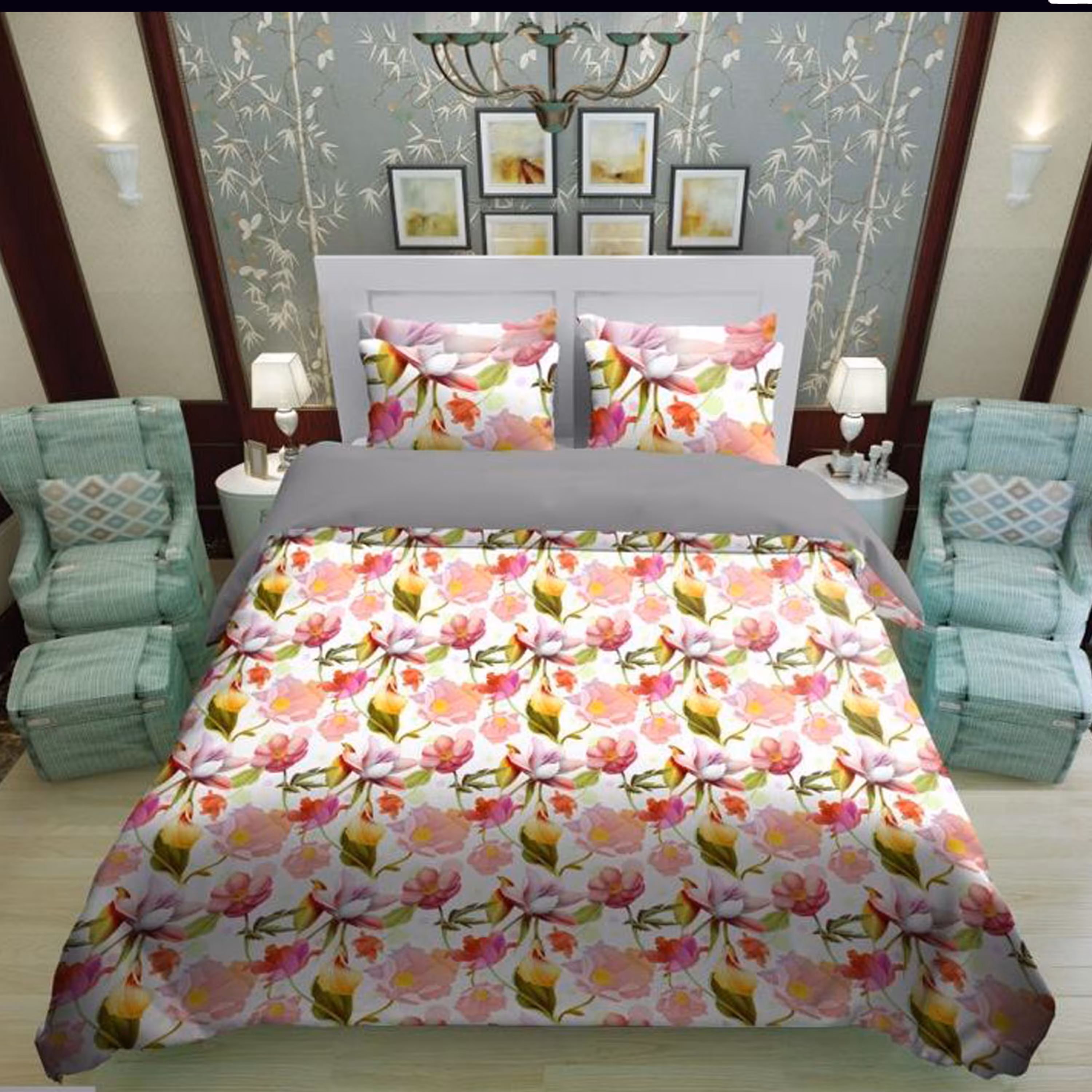 سرویس روتختی 1 نفره تنسل چاپی برندترک لند (Turk Land)  کد rs 541