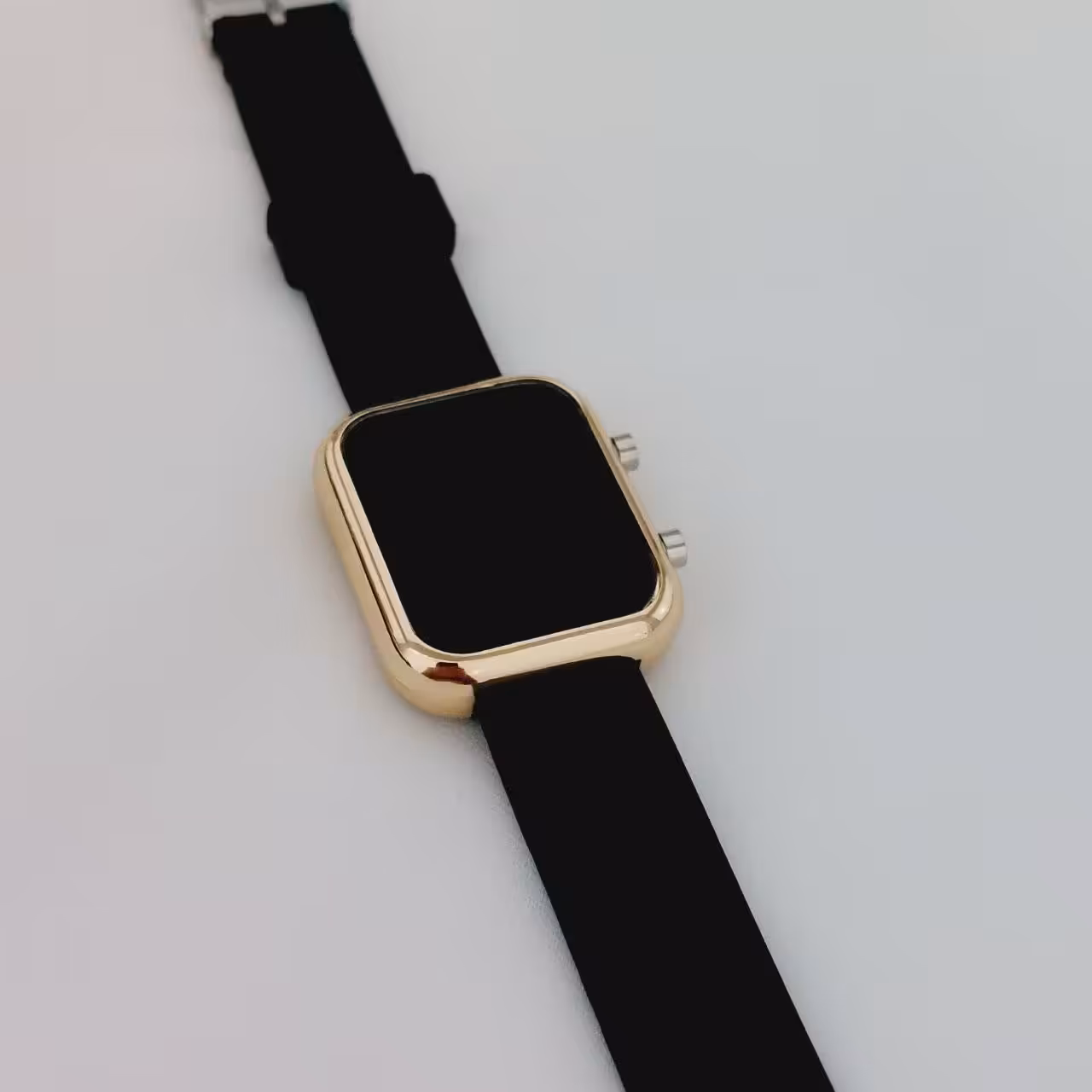 ساعت دو دکمه کد10896 ژله ای.صفحه مستطیل.صفحه نمایش LED دکمه ای.بند ژله ای.رنگ ثابت.ضد حساسیت