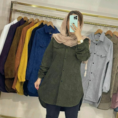 مانتو اسپرت زنانه مخمل مدل کبریتی