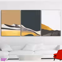 تابلو شاسی بکلیت طرح نقاشی مدرن سبک نو مدل SH-373 مجموعه 3 عددی