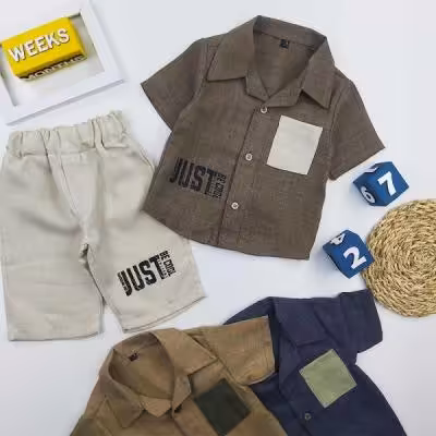 ست پیراهن شلوارک پسرانه جاست کد 10353