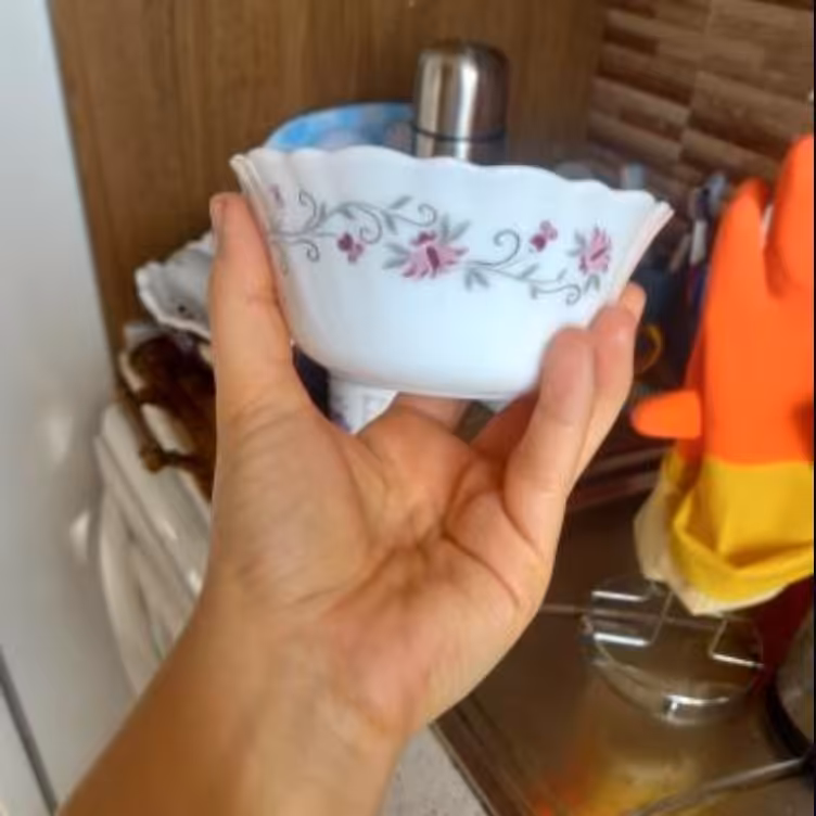 کاسه چینی بسته 6 عددی ( ارسال رایگان) کاسه گل دار کاسه سرو طرحدار
