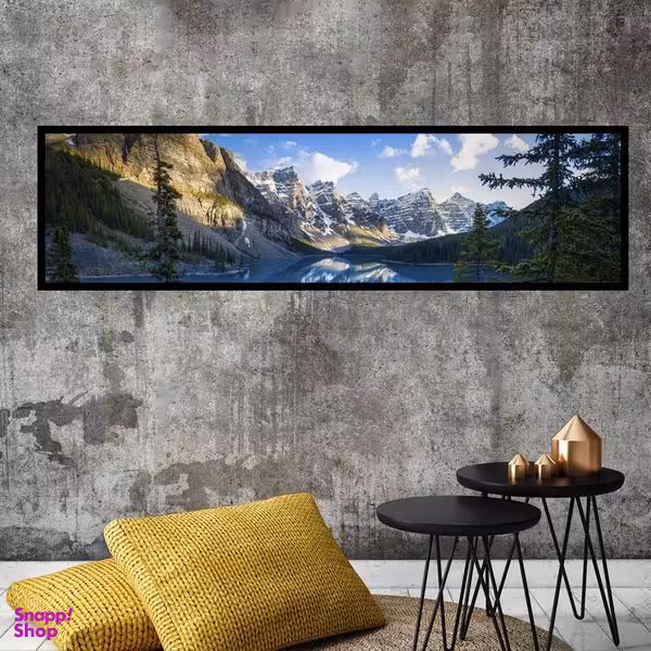 تابلو بکلیت طرح منظره دریاچه و کوهستان مدل کشیده B-7673