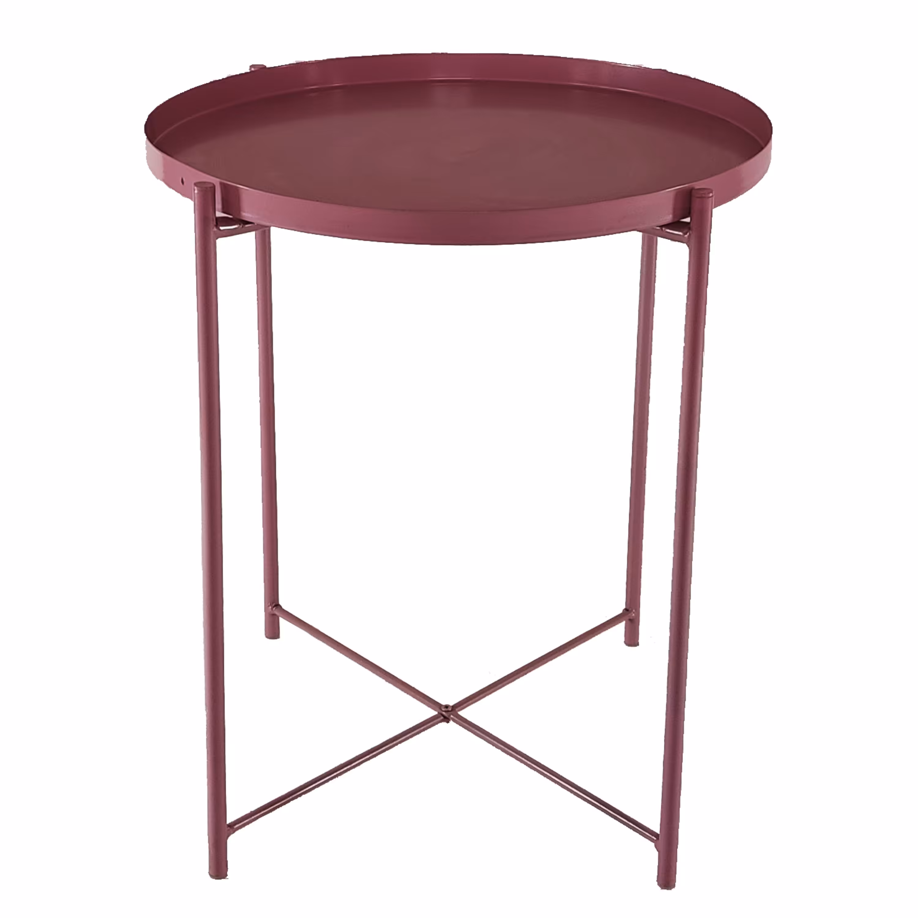 میز عسلی فلزی سینی دار - میزک تیرداد رنگ صورتی