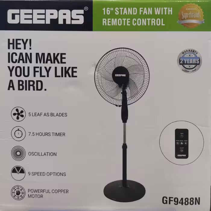 پنکه جیپاس کنترل دار  مدل GF9488N جی پاس Geepas