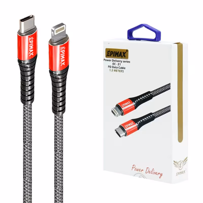 کابل شارژر آیفون 12 و 13 epimax مدل EC-21 محافظ دار
