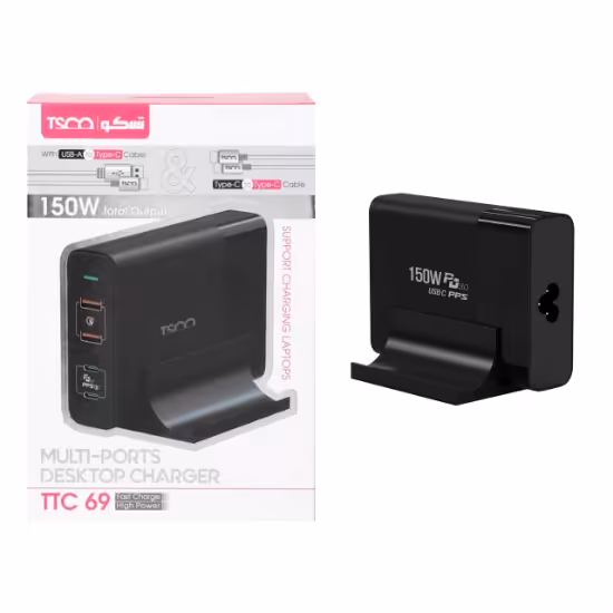 آداپتور شارژ 150 وات تسکو مدل TTC 69 به همراه کابل پاور AC