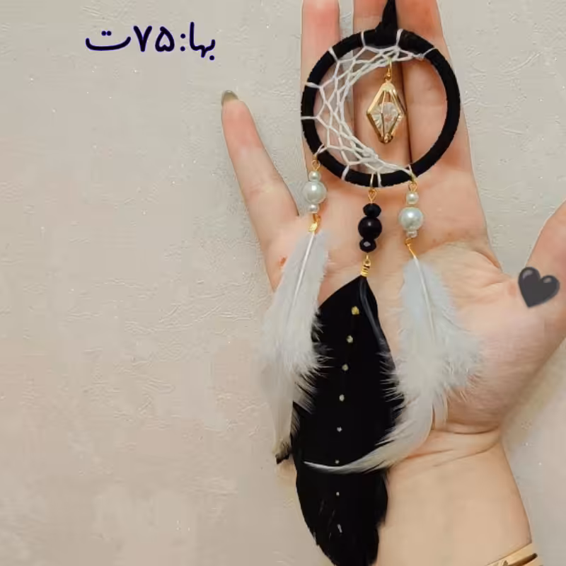 دریم کچر آویز ماشین سفید و سیاه طرح ماه