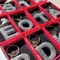 جا کلیدی رزین رنگ نقره ای همراه با قلب 