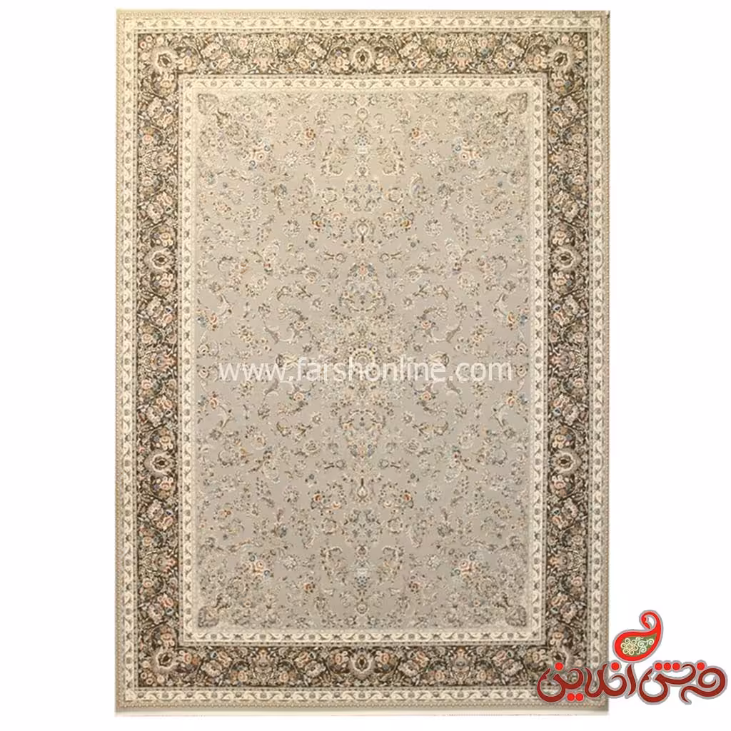 فرش زمرد مشهد برجسته طرح 37004 صدفی