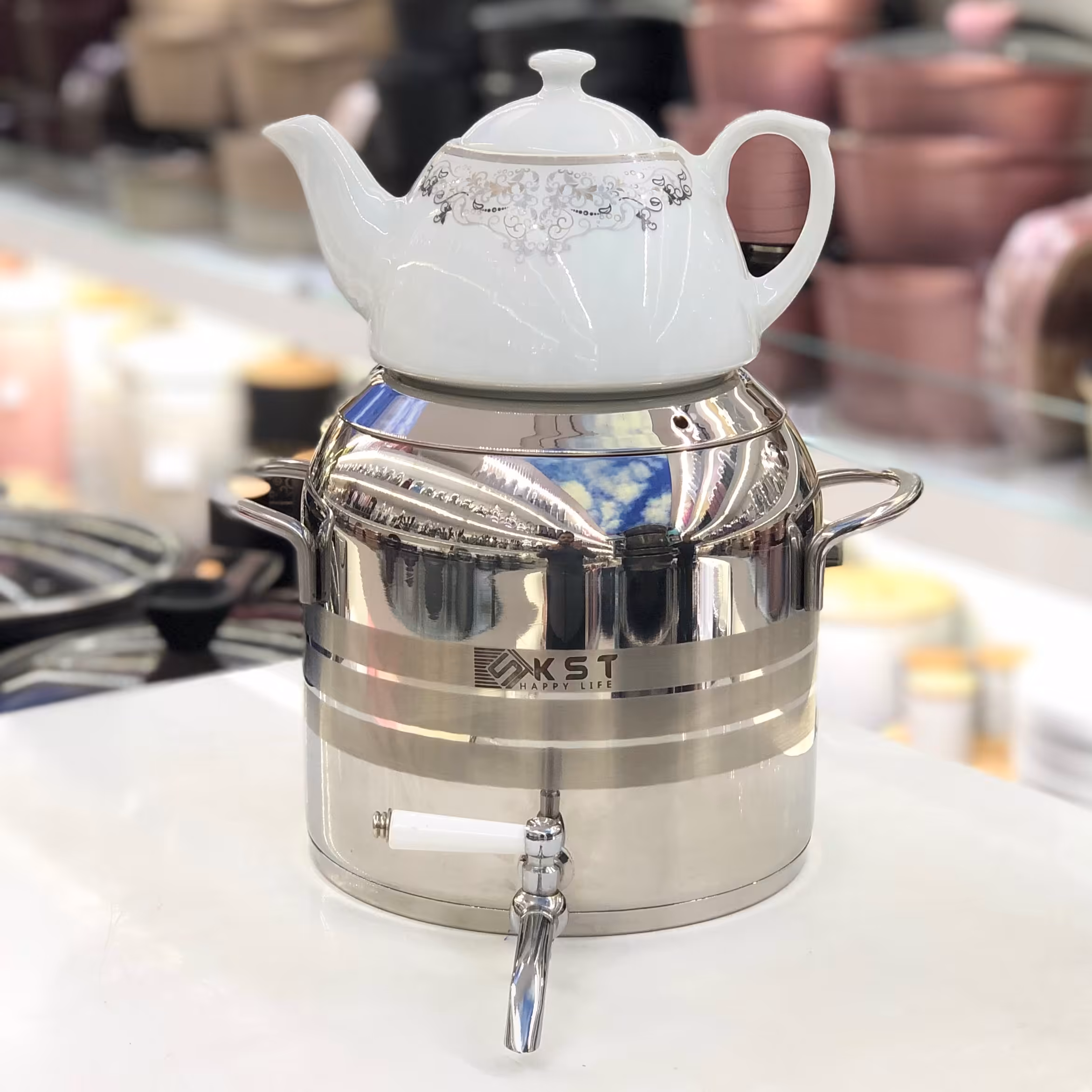 کتری قوری استیل شیردار KST-4020 