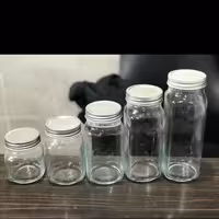 بانکه شش6عددی سرویس جا ادویه و حبوبات چهار گوش در 6 سایز کاربردی با درب المینیومی بهداشتی (پس کرایه)