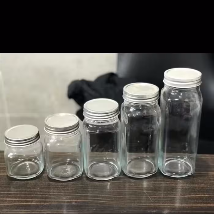 بانکه شش6عددی سرویس جا ادویه و حبوبات چهار گوش در 6 سایز کاربردی با درب المینیومی بهداشتی (پس کرایه)