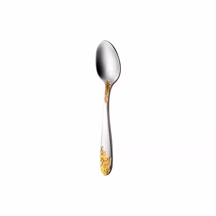 قاشق مربا خوری 6 نفره ناب استیل طرح امپریال طلایی (6 پارچه)