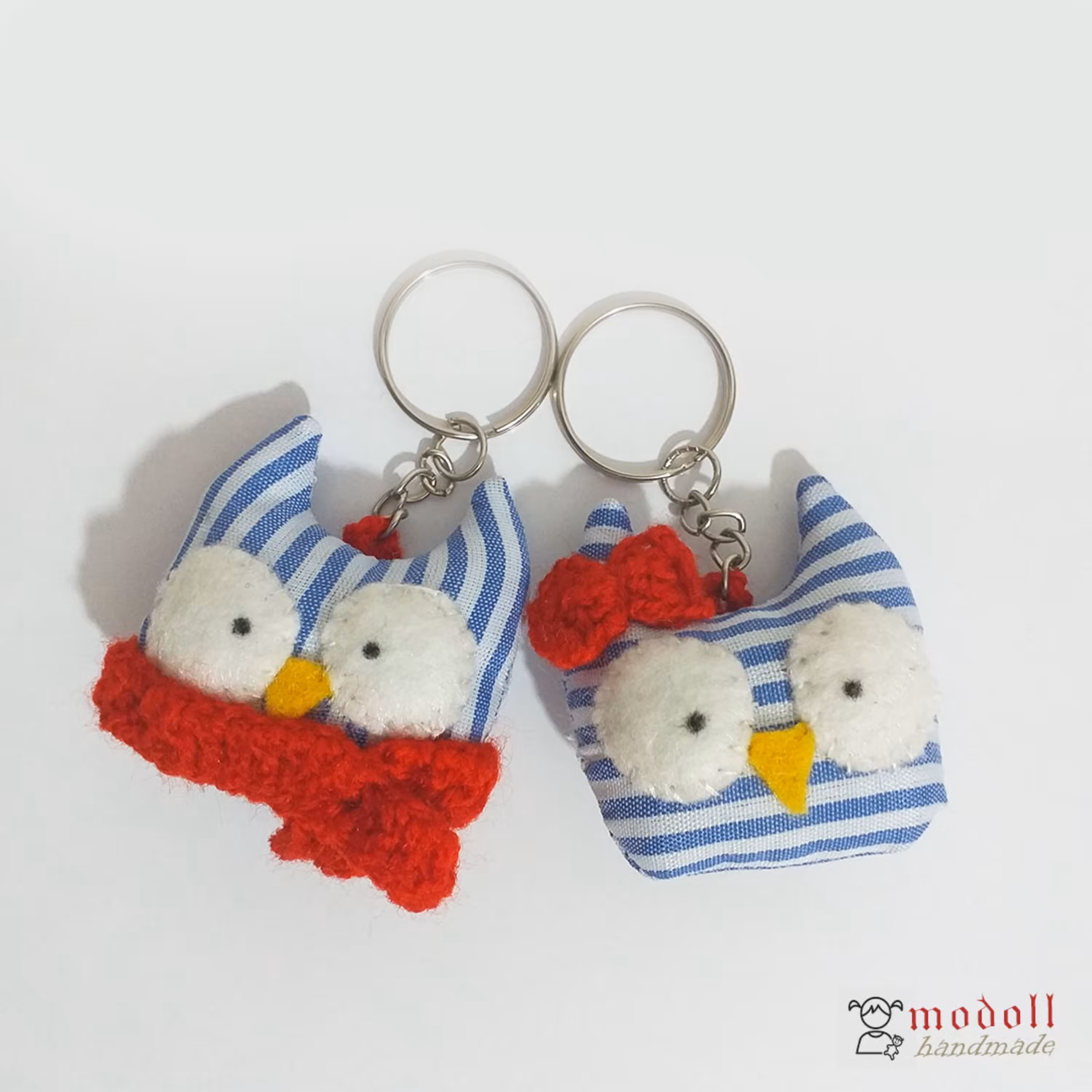 پک هدیه ست دوتایی جاکلیدی طرح جغد پارچه ای (قابل سفارش با جعبه چوبی در دار  و در تم رنگی دلخواه)