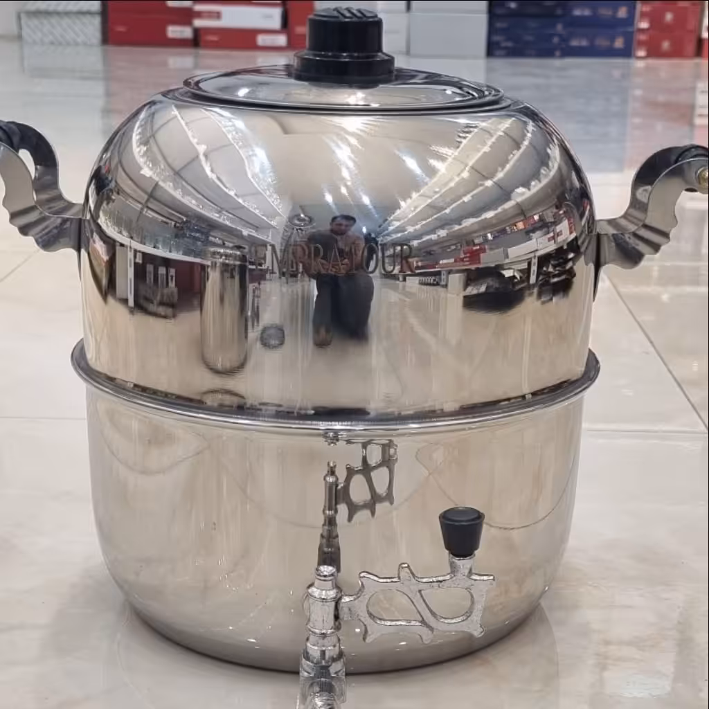 کتری استیل شیردار  امپراطور سایز 11 طرح استیل براق امپراتور بزرگ شیر بلند