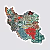 استیکر لپ تاپ پیکسل میکسل مدل نقشه ایران سنتی کد 01