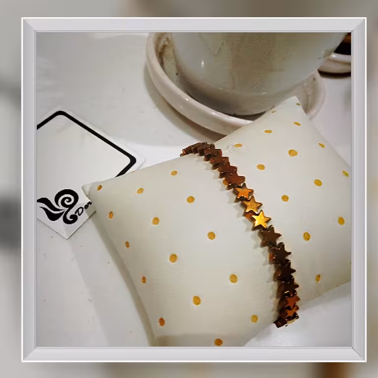 دستبند طرح ستاره 🌟 حدید طلایی