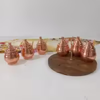 پاسماوری جا ادویه مسی زنجان شش تایی قاشق دار نانو شده