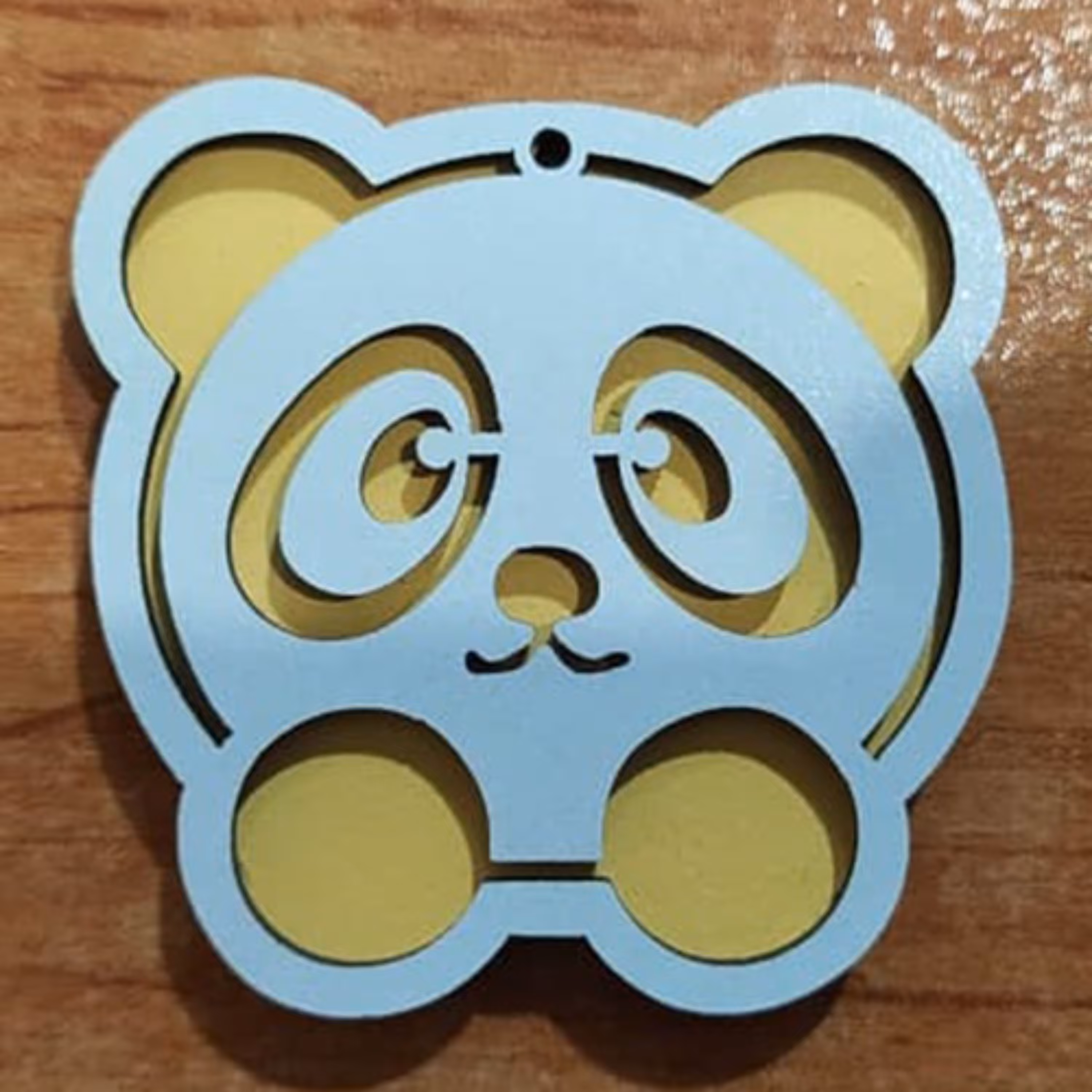 جاکلیدی چوبی دولایه رابو طرح حیوانات کد 16 لیمویی