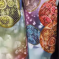 پارچه ساتن نگین کاری پارچه حیات