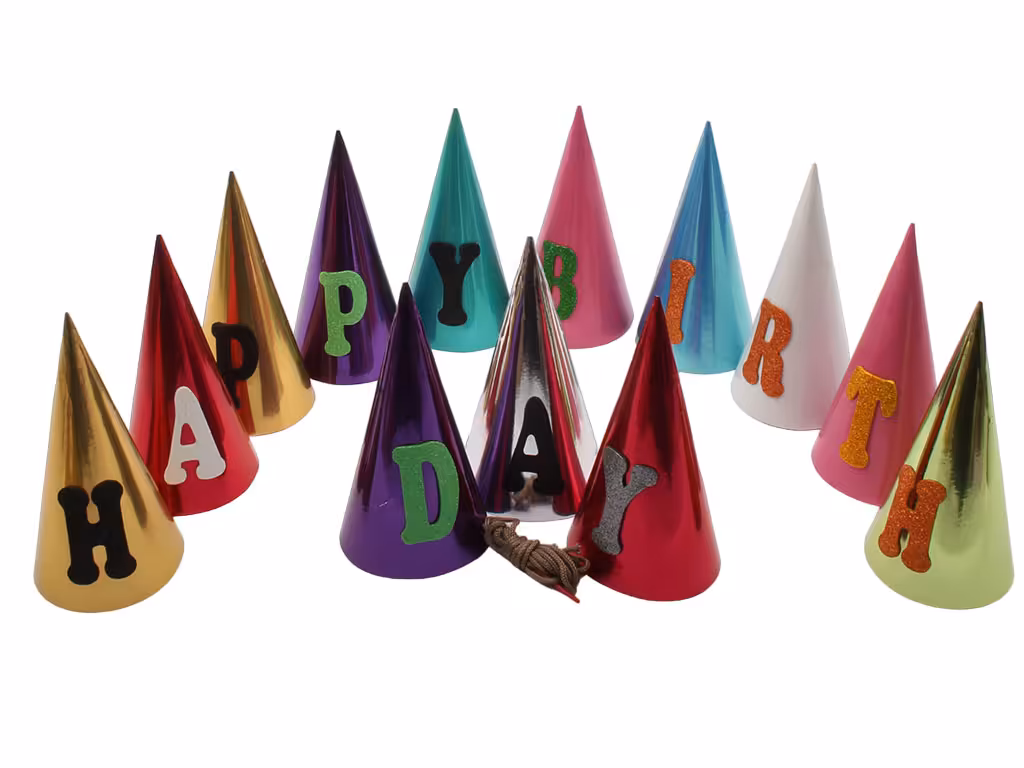 ریسه کلاه متالیز رنگیHAPPY BIRTHDAY